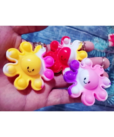 30 Packs Bulk Octopus Christmas Backpack Keychain Mini pop Fidget for Students Gift and Octopus Party Favors Students Bubble ...