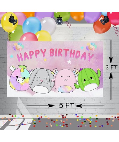 5x3FT Squishy Toys Backdrop for Birthday 1st Birthday Party Decoration. Squishy Friends Background for Birthday Photo Banner ...