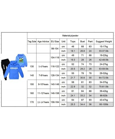 Boys Long-sleeved suit sweater + pants Hoodies Kids Childrens YouTubes Clothes Fashion Blue Black Costume $55.75 Kids' Costumes