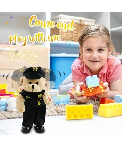 Singing Police Teddy Bear Dancing Plush Bear Toy Musical Stuffed Animal in Justicial Uniform Electric Interactive Animated Gi...