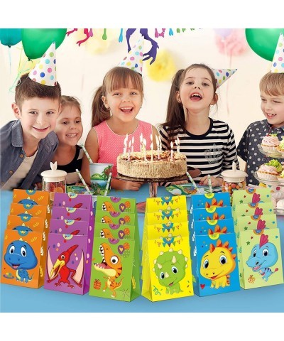 Dinosaur Party Favor Bags 24 PCS Kids Goodie Bags for Dinosaur Birthday Party Dino Candy Treat Paper Bags Dinosaur Gift Bags ...