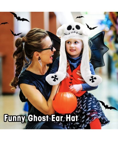 Funny Plush Ghost Hat Ear Moving Jumping Hat Unisex Earflaps Movable Ears Hat Cosplay Halloween Christmas Party Hat $25.30 Ki...