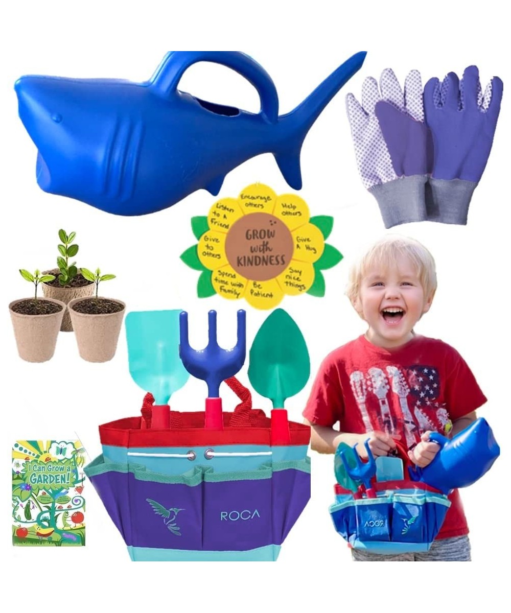 Kids Gardening Set - Outdoor Toys with STEM Learning Guide - Includes Tote Bag Spade Shark Watering Can Rake Fork Trowel. $42...