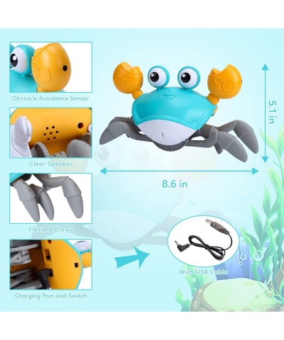 Crawling Crab Baby Toy Interactive Musical Toy with Automatically Avoid Obstacles Built in Rechargeable Battery USB Charging ...