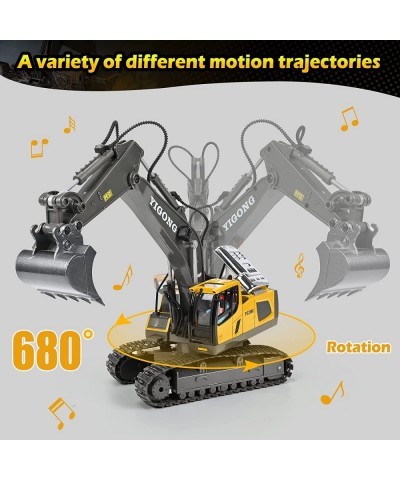 Remote Control Excavator Toys for Boys RC Excavator with 2 Rechargeable Batteries Metal Shovel Lights and Sounds 2.4Ghz Best ...