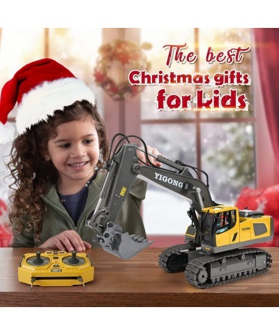 Remote Control Excavator Toys for Boys RC Excavator with 2 Rechargeable Batteries Metal Shovel Lights and Sounds 2.4Ghz Best ...