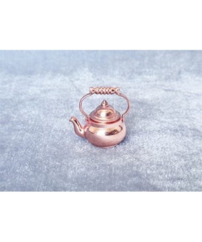 Dollhouse Miniature Vivid Teapot Tea Kettle 1:12 Scale Kitchen Copper Model Doll House Decoration Food Ornament Accessories (...