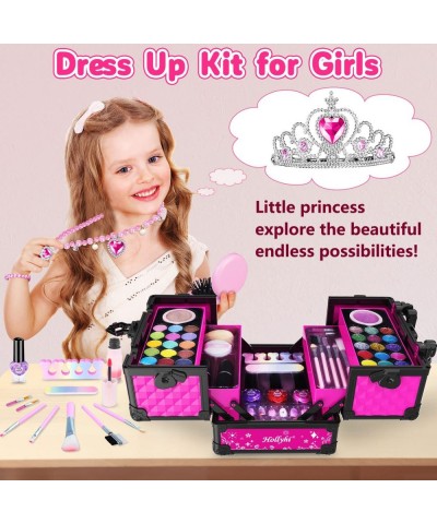 62 Pcs Kids Makeup Kit for Girl Washable Play Makeup Toys Set for Dress Up Pretend Beauty Vanity Set with Cosmetic Case Birth...