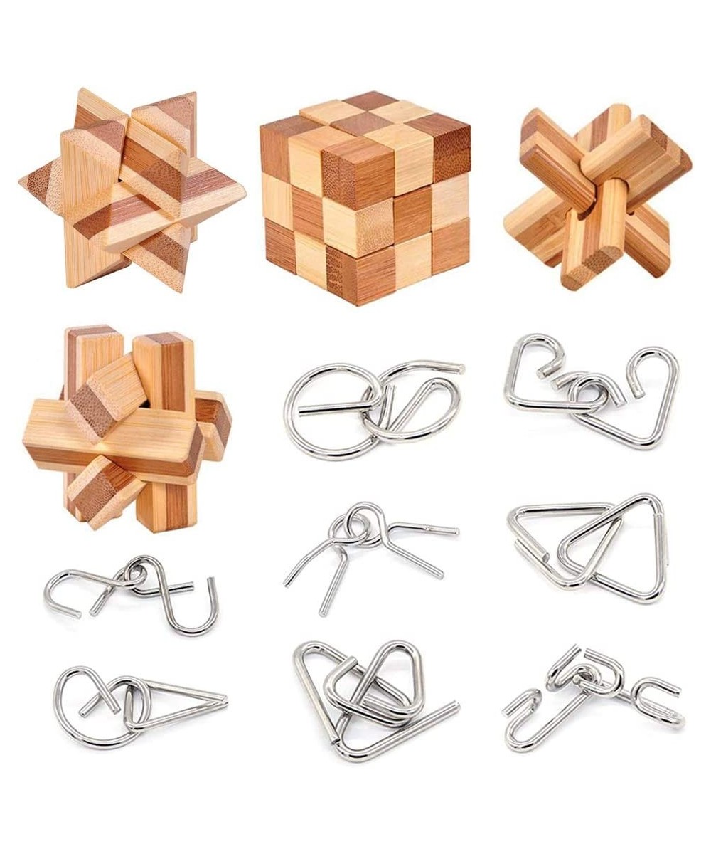 Bamboo 3D Puzzle Metal Brain Teasers Puzzles Mind Game Toys Set for Teens and Adults Pack of 12pcs $28.73 Brain Teaser Puzzles