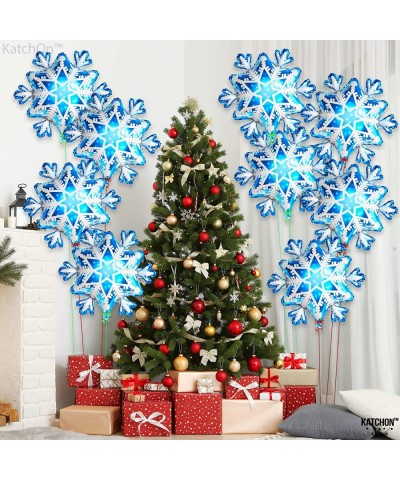 Big Winter Theme Snowflake Balloon Set - Pack of 9 | Snowflakes Balloons Winter Balloon Garland for Winter Themed Party Decor...