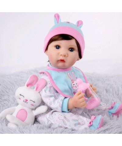 Reborn Baby Dolls Lifelike Newborn Girl Doll 18 inch Realistic Dolls with Bunny Theme Bassinet $83.97 Dolls