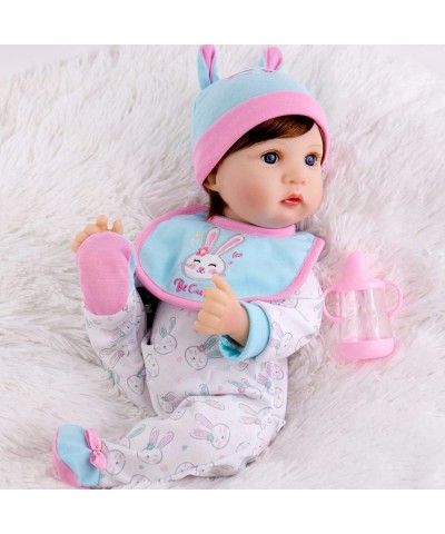 Reborn Baby Dolls Lifelike Newborn Girl Doll 18 inch Realistic Dolls with Bunny Theme Bassinet $83.97 Dolls