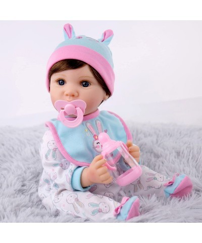 Reborn Baby Dolls Lifelike Newborn Girl Doll 18 inch Realistic Dolls with Bunny Theme Bassinet $83.97 Dolls