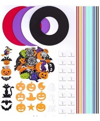 16 Sets DIY Halloween Foam Wreath Crafts Kits Decorations Pumpkins Jack-O`-Lantern Owl Ghost Witch Bats Monster Stickers for ...