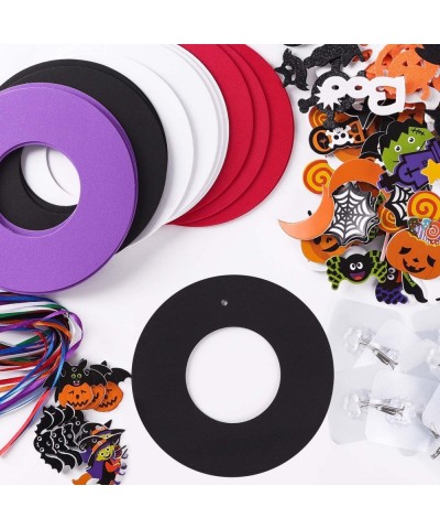 16 Sets DIY Halloween Foam Wreath Crafts Kits Decorations Pumpkins Jack-O`-Lantern Owl Ghost Witch Bats Monster Stickers for ...