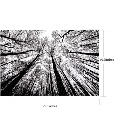 Puzzle-Forest in Black and White-1000 Pieces Creative Black and White Nature Scenery Hard Puzzle Blue Board Jigsaw Puzzle $33...