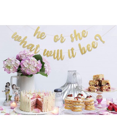 He or She What Will It Bee - Gender Reveal Banner Baby Shower Banner One Banner 1st Birthday Boy/girl 1st Birthday Banner Bab...