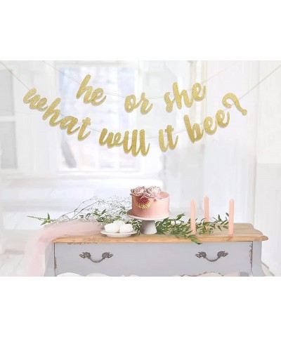 He or She What Will It Bee - Gender Reveal Banner Baby Shower Banner One Banner 1st Birthday Boy/girl 1st Birthday Banner Bab...