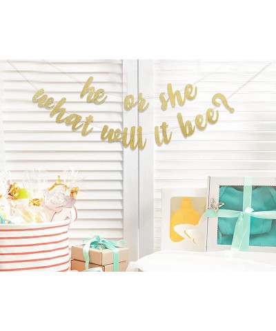 He or She What Will It Bee - Gender Reveal Banner Baby Shower Banner One Banner 1st Birthday Boy/girl 1st Birthday Banner Bab...