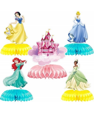 9 Pieces Princess Theme Party Table Decorations 3D Colorful Cartoon Princess Honeycomb Centerpieces Kids' Birthday Party Supp...