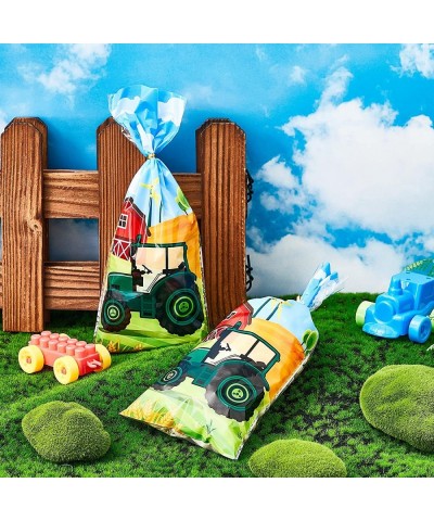 100 Pcs Tractor Party Cellophane Farm Tractor Party Favors Tractor Party Supplies for Birthday Gift Wrapping Baby Shower Trac...