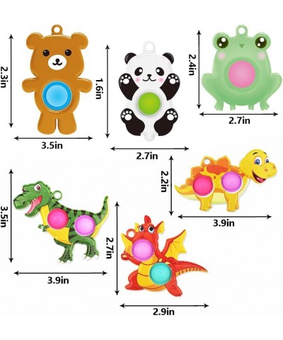 Animal Dimples Fidget Toys Set 6 Pack Poppet Popper Pop Push Bubble Fidgets It Stress Relief Decoration Gift for Kids with La...