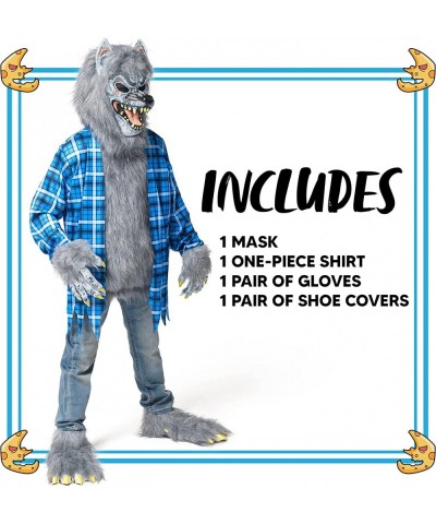 Blue Werewolf Halloween Kids Costume with Mask Gloves and Shoes-M $48.75 Kids' Costumes