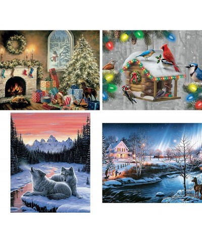 – 4-in-1 Multi-Pack 300 Piece Glow in The Dark Jigsaw Puzzles for Adults - Puzzles Measure 46cm x 61cm - 300 pc Jigsaws by Al...