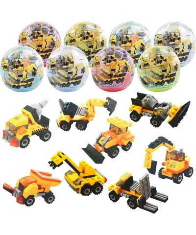 8 Pack Easter Eggs with Vehicle Building Blocks for Kids Assembly Building Cars Great for Easter Party Favors Easter Basket S...