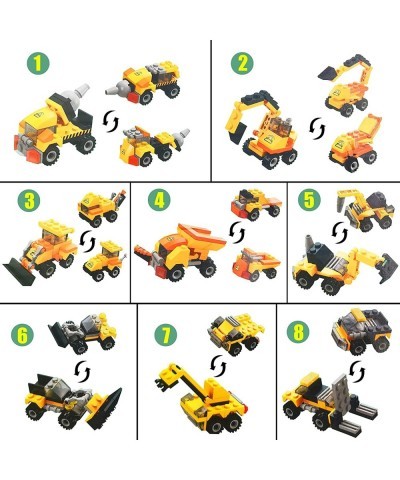 8 Pack Easter Eggs with Vehicle Building Blocks for Kids Assembly Building Cars Great for Easter Party Favors Easter Basket S...