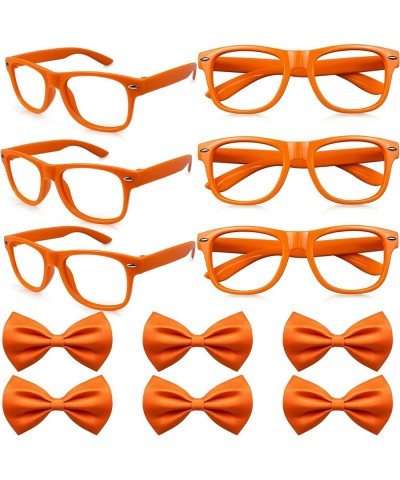 12 PCS Decoration Supplies 6 PCS Orange Kids NO Lens Ultralight Costume Glasses 6 PCS Orange Bow Ties Boys Girls Party Favors...