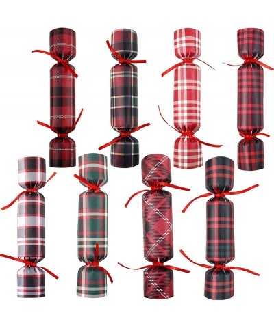 8 Pieces Christmas Crackers Christmas Table Favors Set Buffalo Plaid Christmas Poppers No-Snap Party Favor Christmas Crackers...