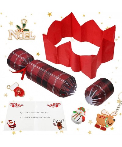 8 Pieces Christmas Crackers Christmas Table Favors Set Buffalo Plaid Christmas Poppers No-Snap Party Favor Christmas Crackers...