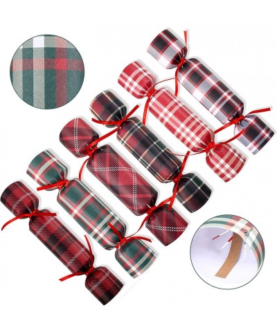 8 Pieces Christmas Crackers Christmas Table Favors Set Buffalo Plaid Christmas Poppers No-Snap Party Favor Christmas Crackers...