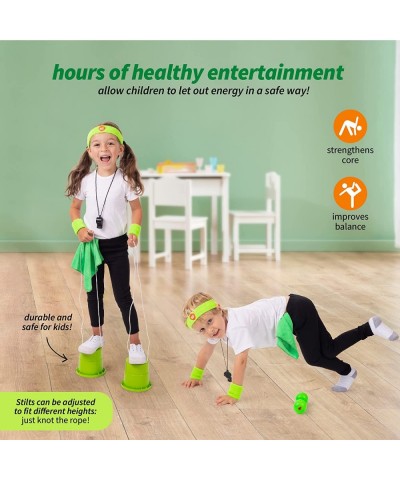 11pcs Kids Exercise Equipment Set for Kids Ages 3 & Up Kids Workout Equipment Set Includes Kids Weights Bucket Stilts Kids Gy...