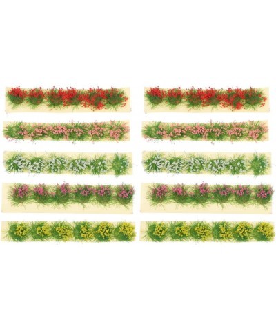 Miniature Flower Cluster Grass Tufts: Flower Vegetation Groups Artificial Static Scenery Model for Dollhouse Railroad Micro L...