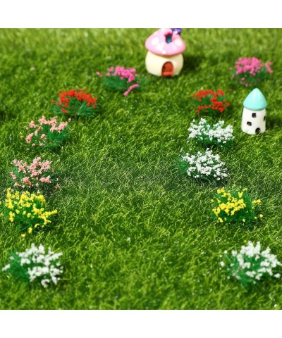 Miniature Flower Cluster Grass Tufts: Flower Vegetation Groups Artificial Static Scenery Model for Dollhouse Railroad Micro L...