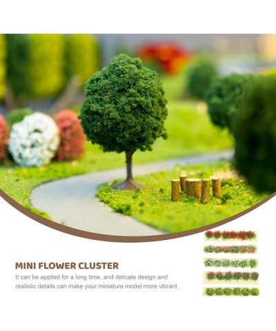 Miniature Flower Cluster Grass Tufts: Flower Vegetation Groups Artificial Static Scenery Model for Dollhouse Railroad Micro L...