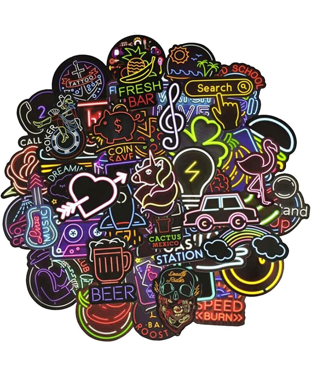 Cool Neon Cartoon Stickers for Kids Teens Waterproof Vinyl Stickers for Laptop Water Bottles Party Supplies 50 Pcs $13.60 Kid...