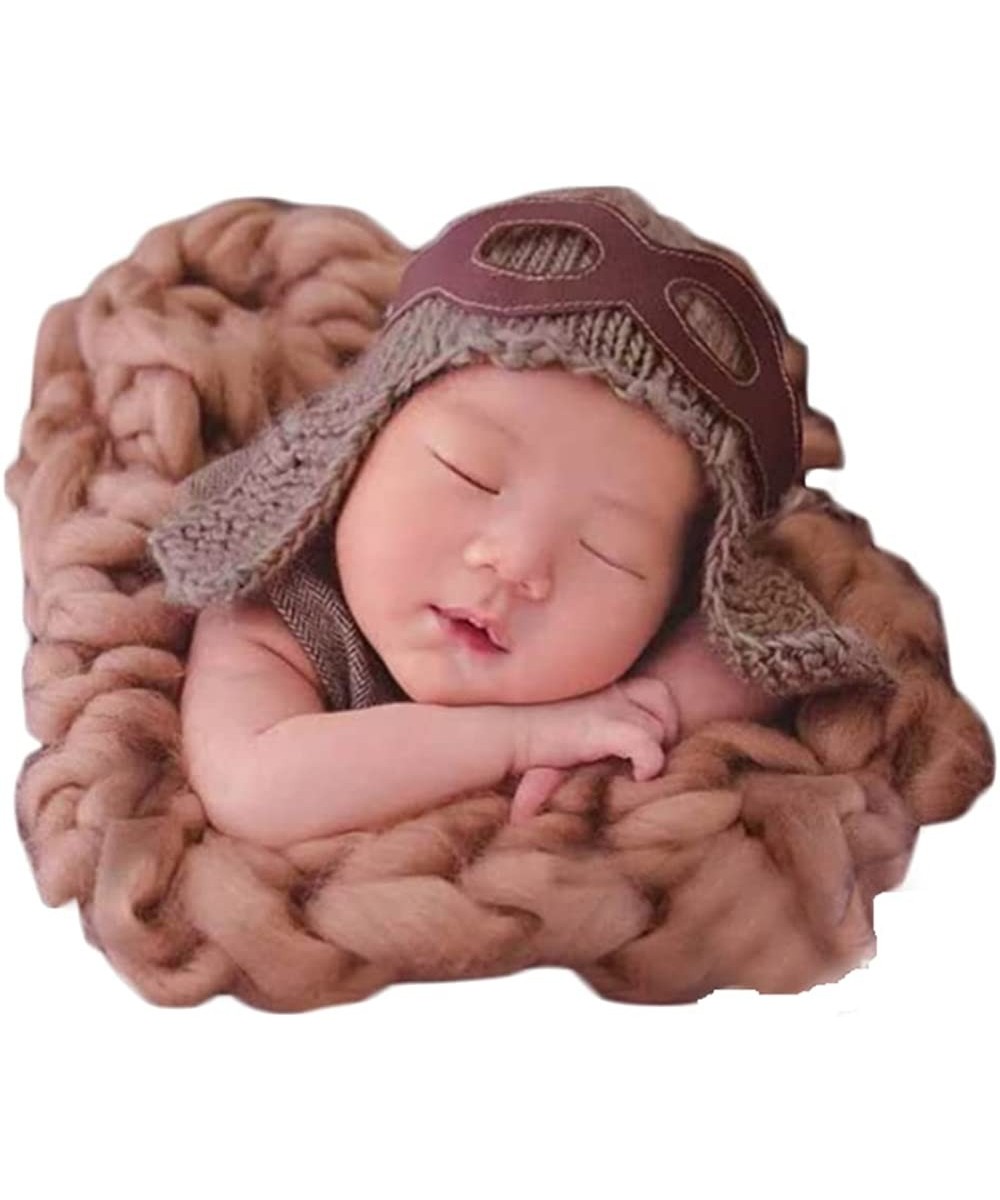 Newborn Baby Photography Props Cute Aviator hat Photo Shoot Outfits Infant Girl Crochet Costume Knitted Hats $24.47 Kids' Cos...