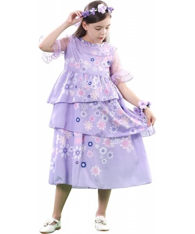 Kids Mirabel Isabella Encanto Costume Luisa Dress Girls Cosplay Outfit Dolores Princess Dress for Party Halloween Etc $56.63 ...