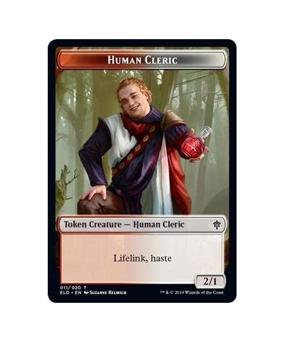 Magic: The Gathering - Human Cleric Token - Throne of Eldraine $10.39 Magic Kits & Accessories