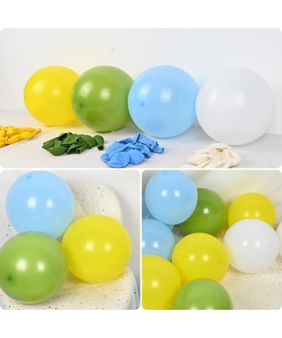 Blue Yellow Green White Balloons 60 Pack 12 Inch Olive Green Balloons Baby Blue Party Balloons Matte Yellow White Latex Ballo...