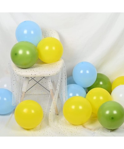 Blue Yellow Green White Balloons 60 Pack 12 Inch Olive Green Balloons Baby Blue Party Balloons Matte Yellow White Latex Ballo...