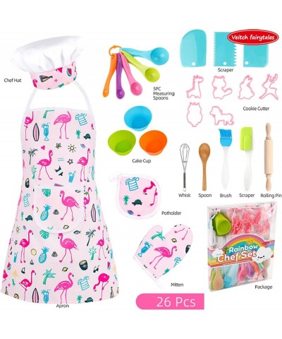 26Pcs Kids Cooking and Baking Set Chef Hat and Apron Dress Up Kitchen Costume Boys Girls Toys Birthday Age 3-7(Pink) $27.84 T...