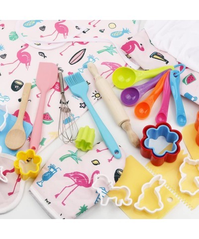 26Pcs Kids Cooking and Baking Set Chef Hat and Apron Dress Up Kitchen Costume Boys Girls Toys Birthday Age 3-7(Pink) $27.84 T...