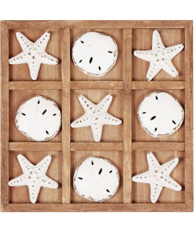 Wood Board Travel Game Beach Tic Tac Toe for Fun Coastal Beach House Coffee Table Decor 8.97 by 8.97-in Distressed White $40....