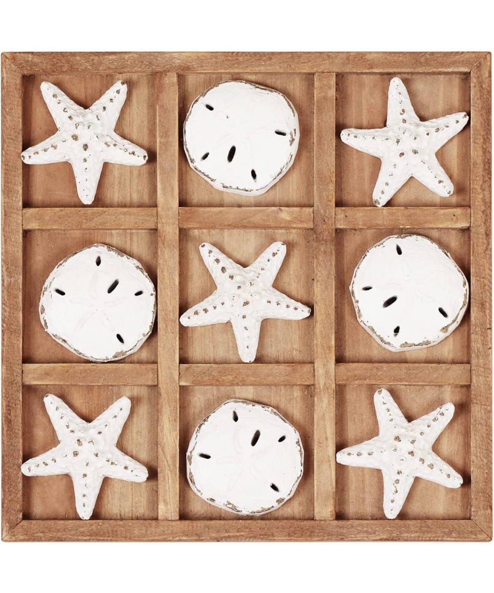 Wood Board Travel Game Beach Tic Tac Toe for Fun Coastal Beach House Coffee Table Decor 8.97 by 8.97-in Distressed White $40....