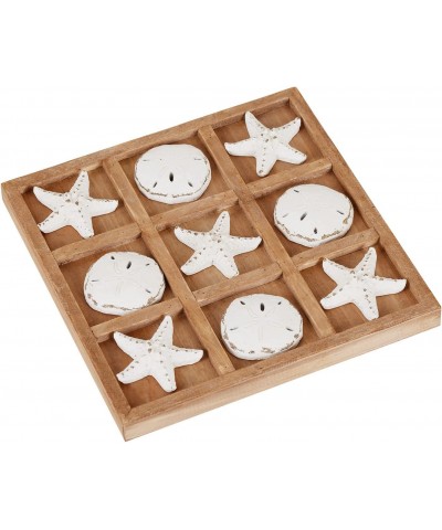 Wood Board Travel Game Beach Tic Tac Toe for Fun Coastal Beach House Coffee Table Decor 8.97 by 8.97-in Distressed White $40....