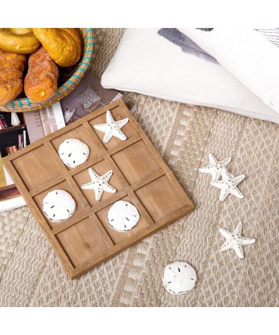 Wood Board Travel Game Beach Tic Tac Toe for Fun Coastal Beach House Coffee Table Decor 8.97 by 8.97-in Distressed White $40....